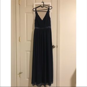 prom dress+ silver tippet+ handbag